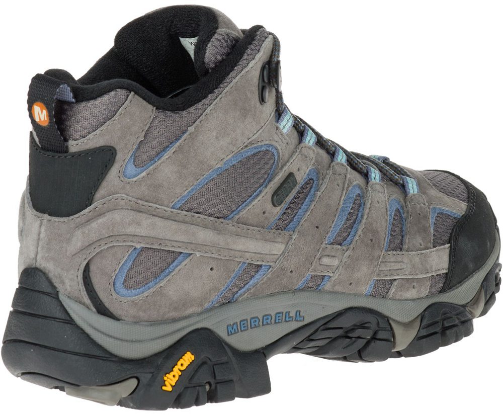 Kozaki Merrell Damskie Szare - Moab 2 Mid Waterproof - 076842-YXF